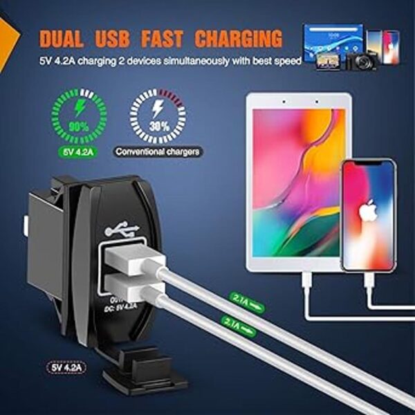 Nilight Cargador USB dual de 4.2 A con interruptor_5