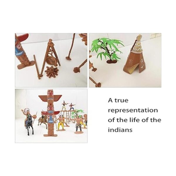 Juego de 21 figuras indias de plástico figuras de nativos_3