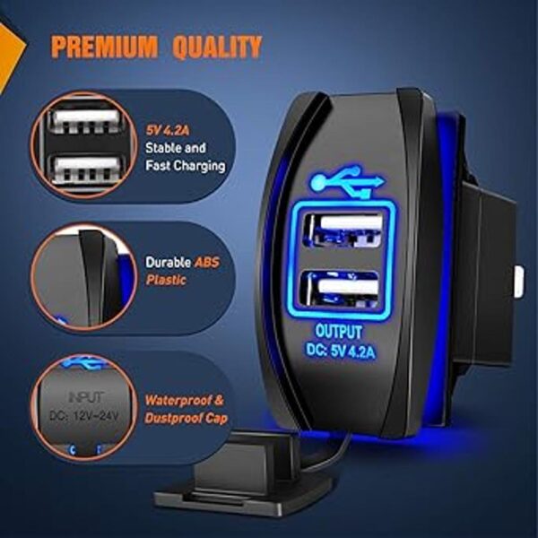Nilight Cargador USB dual de 4.2 A con interruptor_3
