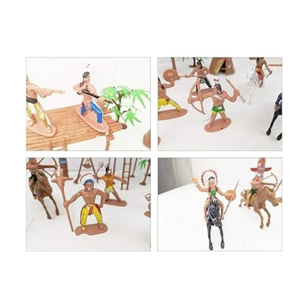 Juego de 21 figuras indias de plástico figuras de nativos_2