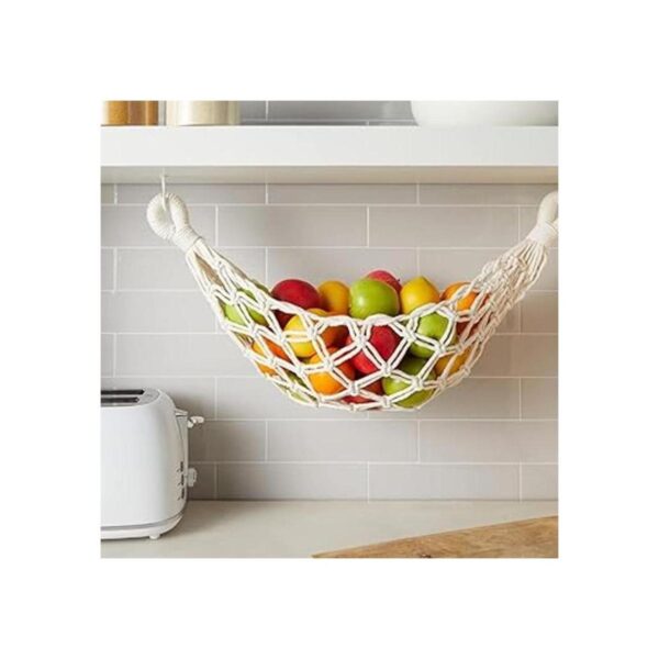 Hamaca de frutas de macramé con 2 ganchos cesta colgante_2