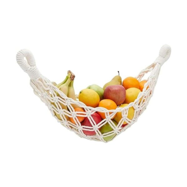 Hamaca de frutas de macramé con 2 ganchos cesta colgante_3