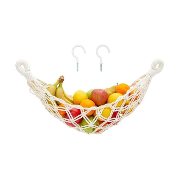 Hamaca de frutas de macramé con 2 ganchos cesta colgante_1