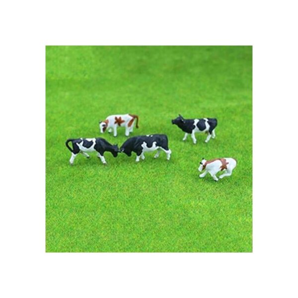 Hiawbon Mini figuras coloridas de ganado simulado a escala_2
