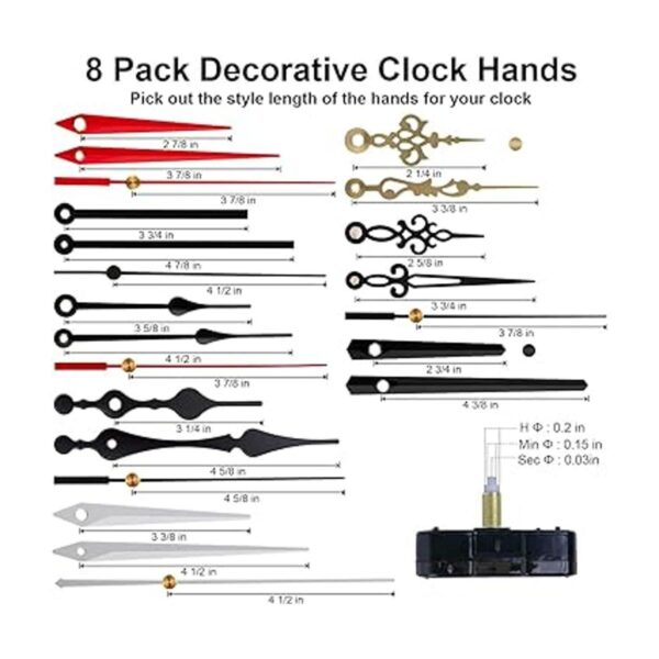 EMOON 4 piezas reloj mecanismo de repuesto kit con 8
