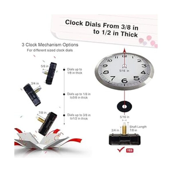 EMOON 4 piezas reloj mecanismo de repuesto kit con 8
