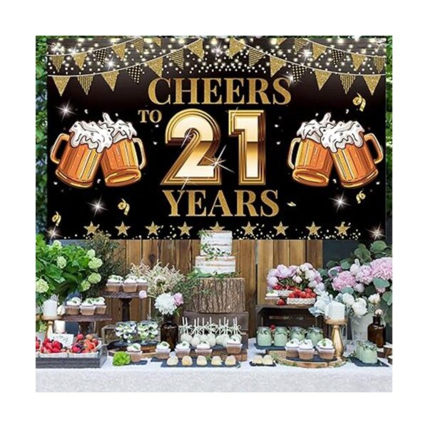 Decoraciones de cumpleaños número 21 para él pancarta de_5