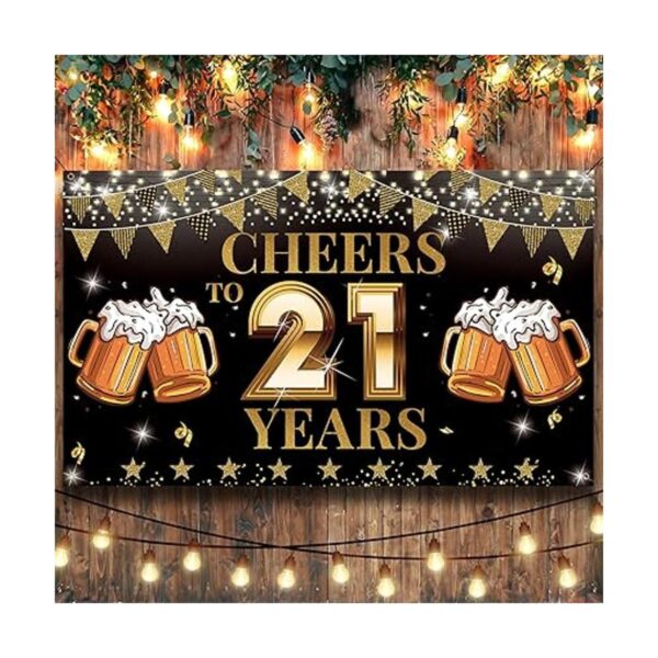 Decoraciones de cumpleaños número 21 para él pancarta de_6