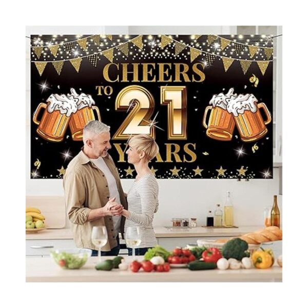 Decoraciones de cumpleaños número 21 para él pancarta de_4