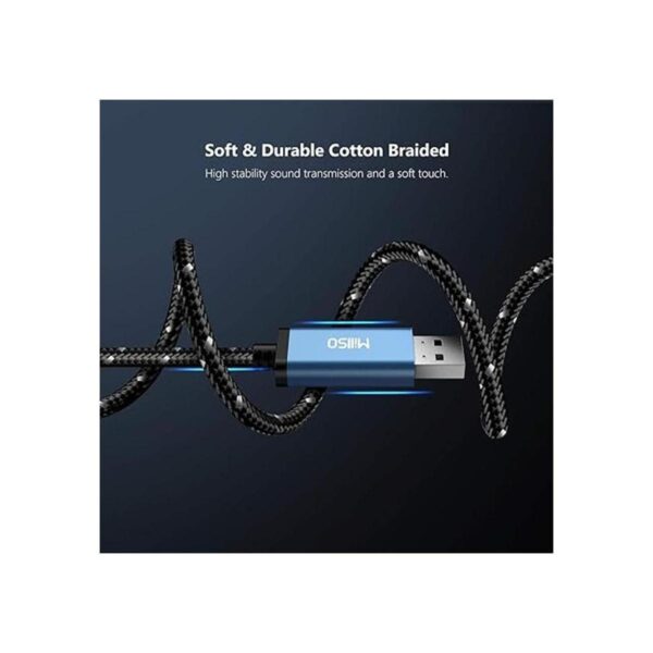 MillSO Adaptador de audio USB a conector de 0.138 in azul_2