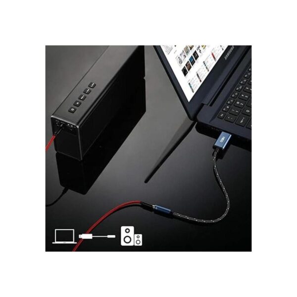 MillSO Adaptador de audio USB a conector de 0.138 in azul_3
