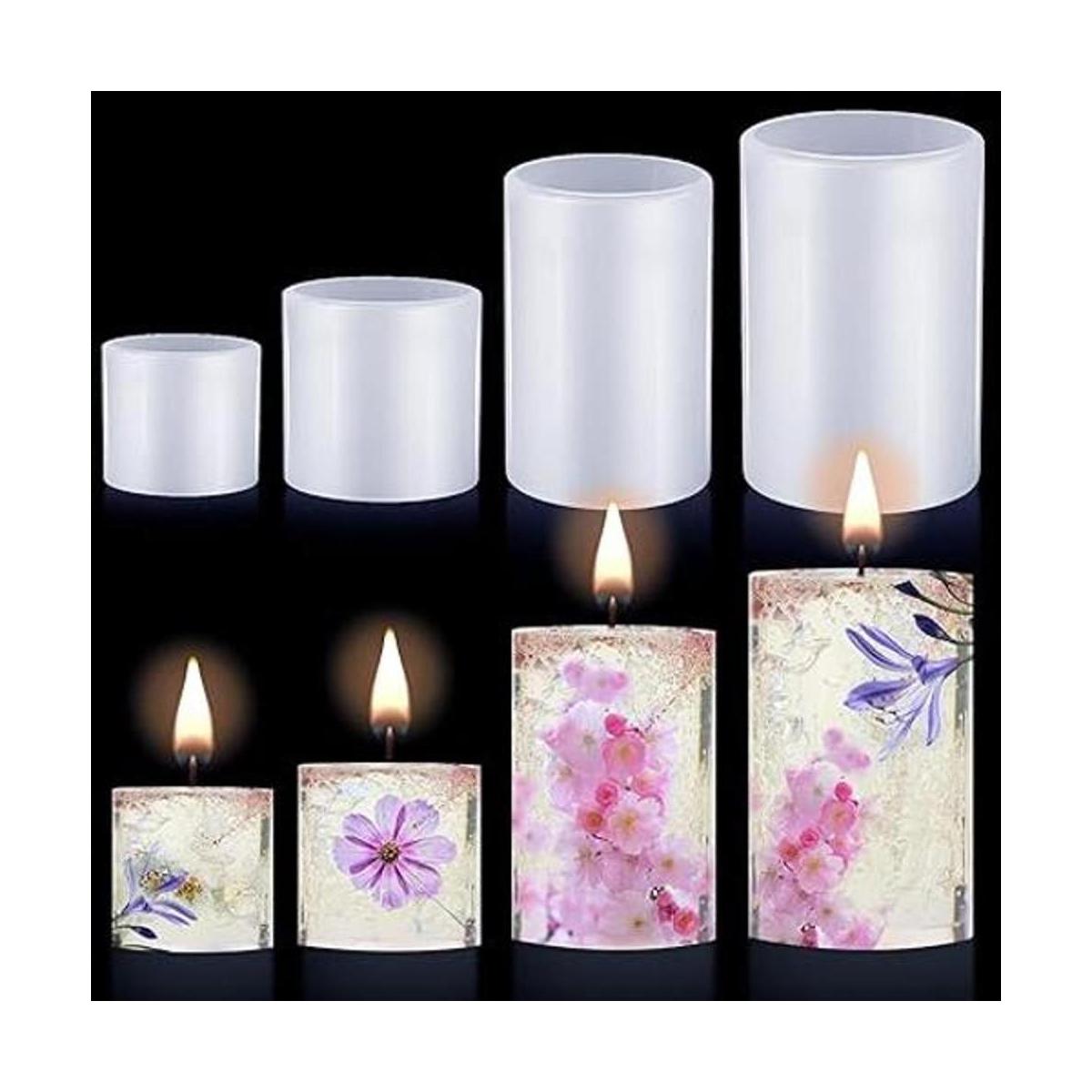 Moldes de resina cilíndrica para hacer velas de