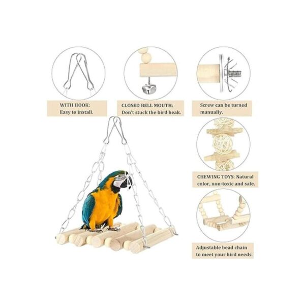 GWHOLE 8 unids pájaro loro juguetes columpio masticación