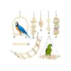 GWHOLE 8 unids pájaro loro juguetes columpio masticación
