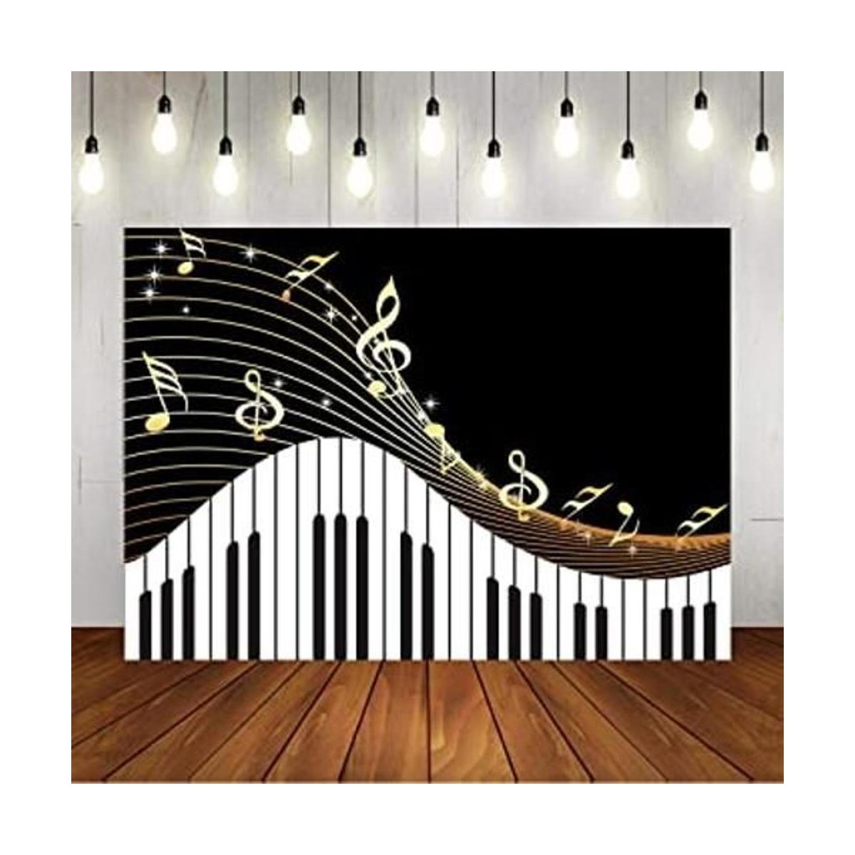 Telón de fondo con tema de piano para fotografía notas