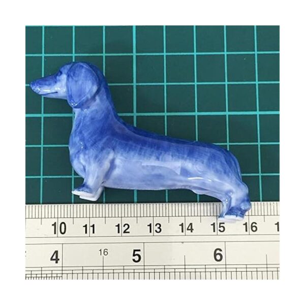 Figura de cerámica para perro salchicha casa de muñecas