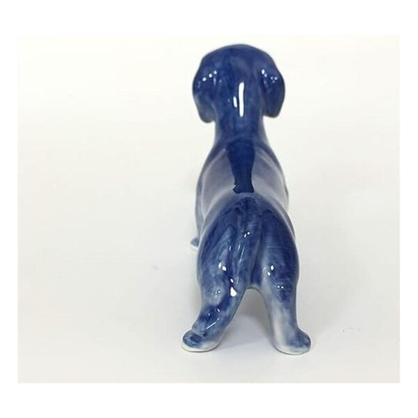 Figura de cerámica para perro salchicha casa de muñecas
