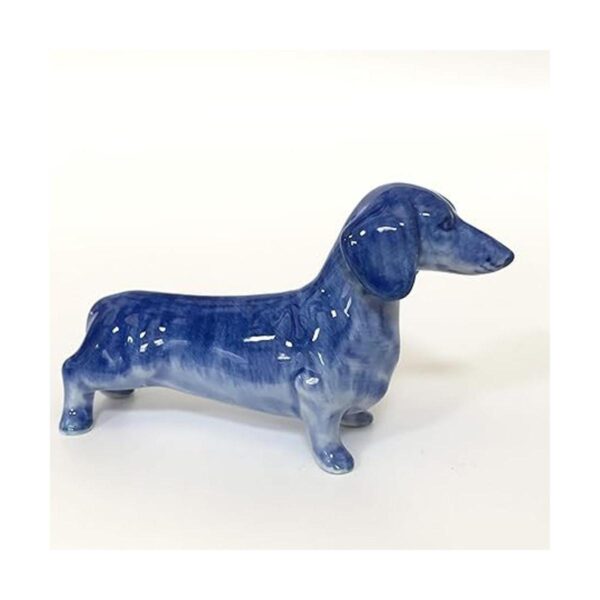 Figura de cerámica para perro salchicha casa de muñecas