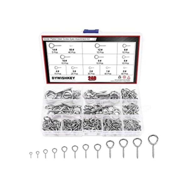 DYWISHKEY Kit surtido de 240 piezas de 12 tamaños de acero_1