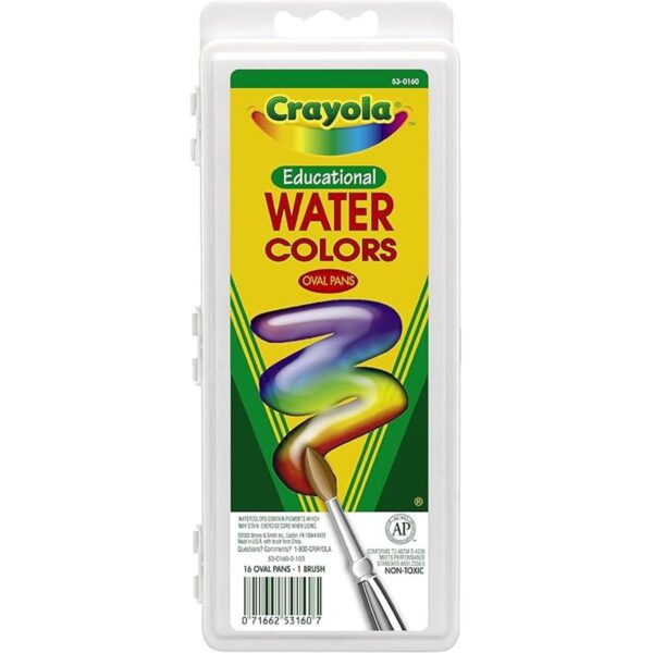 Crayola Juego de 16 sartenes ovaladas semihúmedas con_1