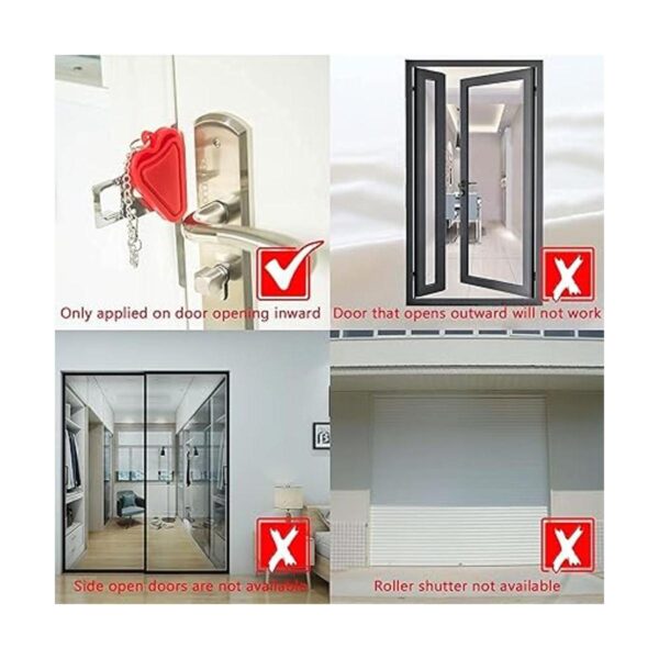 HNHMT Cerradura de puerta portátil mejorada y alarma de_6