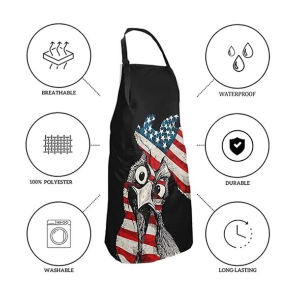DZGlobal Delantal de cocina con estampado de pollo con