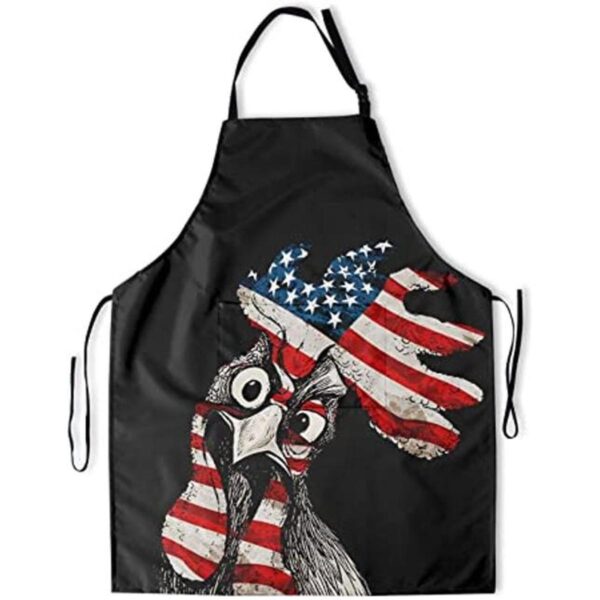 DZGlobal Delantal de cocina con estampado de pollo con