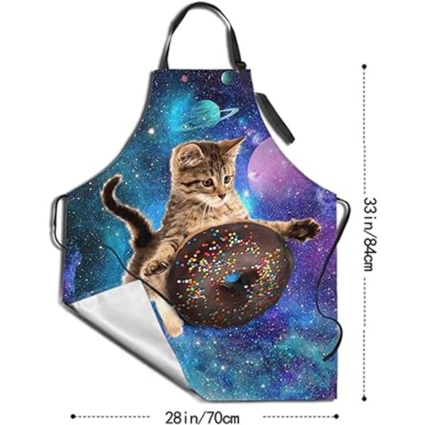 Doughnut Delantal de cocina para gatos con 2 bolsillos