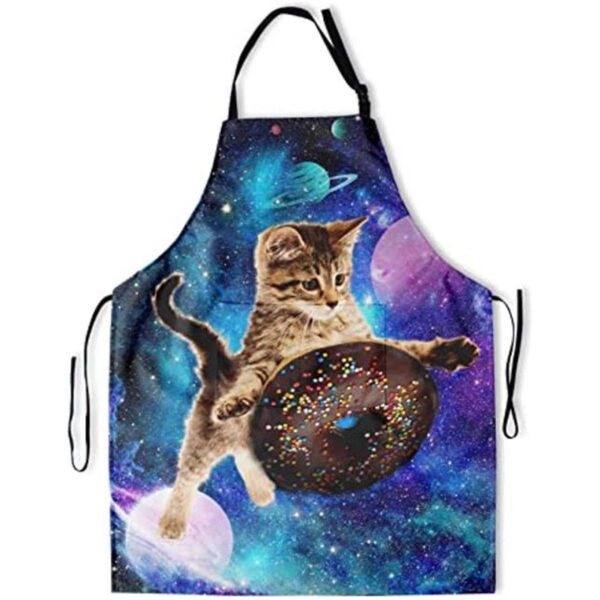 Doughnut Delantal de cocina para gatos con 2 bolsillos