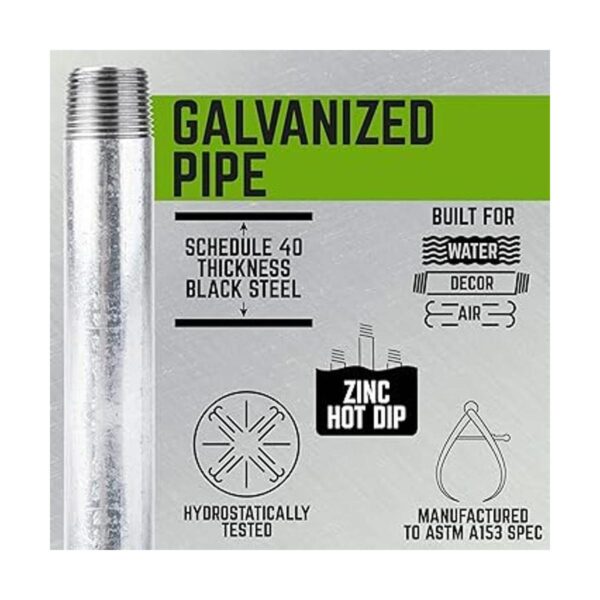 PIPE DCOR Pezón de acero galvanizado 1.0 in diseño de