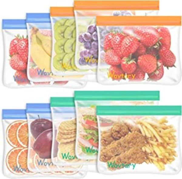 Paquete de 10 bolsas reutilizables para sándwiches bolsas_1
