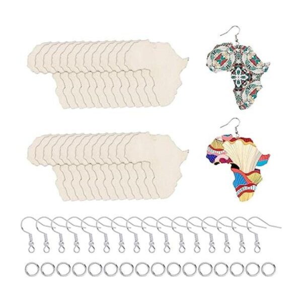 PH PandaHall 150 aretes de mapa africano aretes de madera