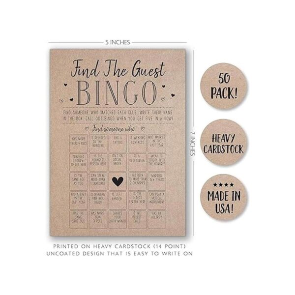 Kraft Find The Guest Bingo Juego para despedida de_3