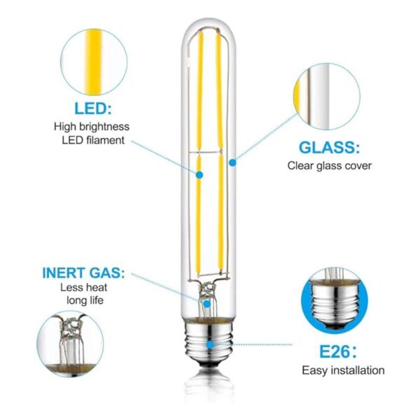 Novelux Bombillas LED E26 T10 mejoradas equivalente a 6_5