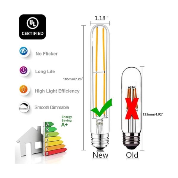 Novelux Bombillas LED E26 T10 mejoradas equivalente a 6_2