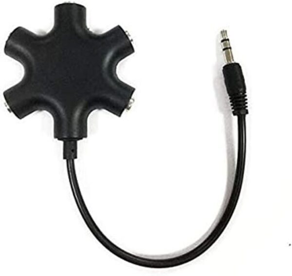MAOYE Conector divisor de audio multiauricular de 5 vías_1