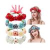 Cinaci 4 unidades hechas a mano ajustables florales_1