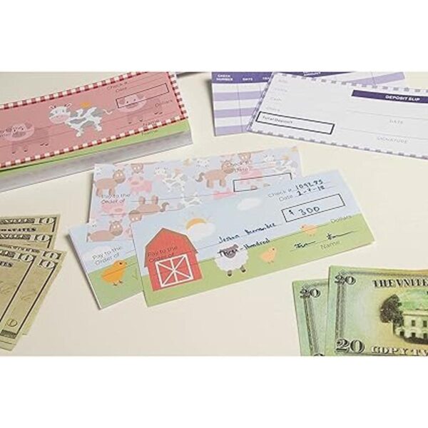 Juego de cheques para niños juguete educativo_2