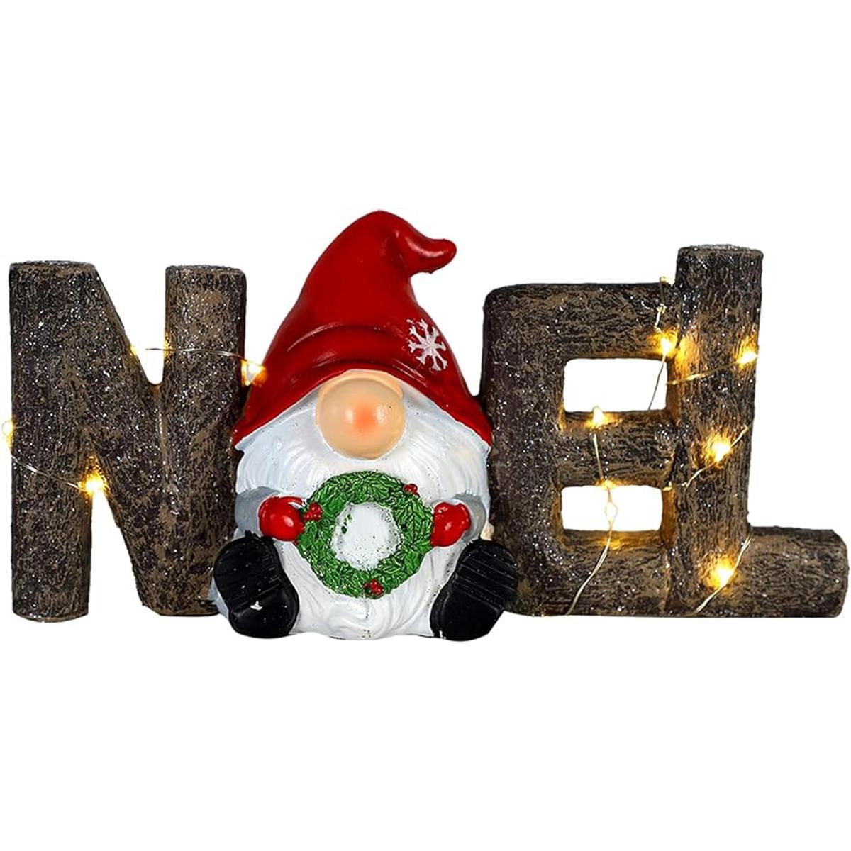 MorTime Decoración de mesa de Navidad con luces LED