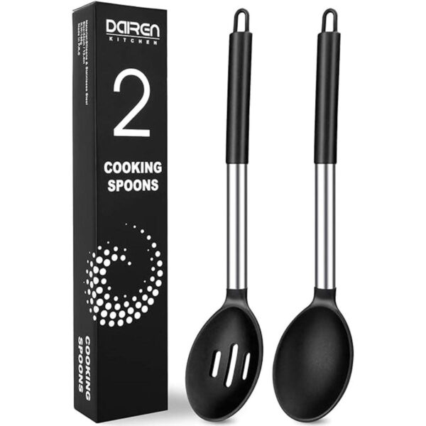 Juego de 2 cucharas de cocina de silicona grandes