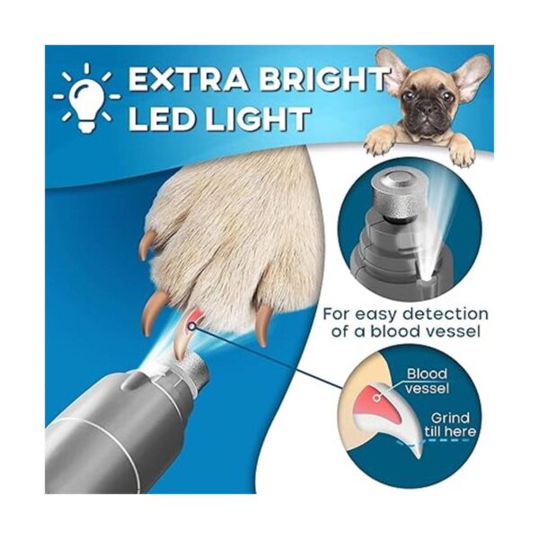 Molinillo de uñas para perros con luz LED amoladora de_6