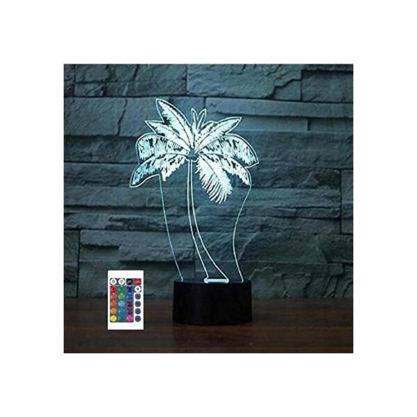Luz nocturna de palmera 3D con control remoto mesa_1