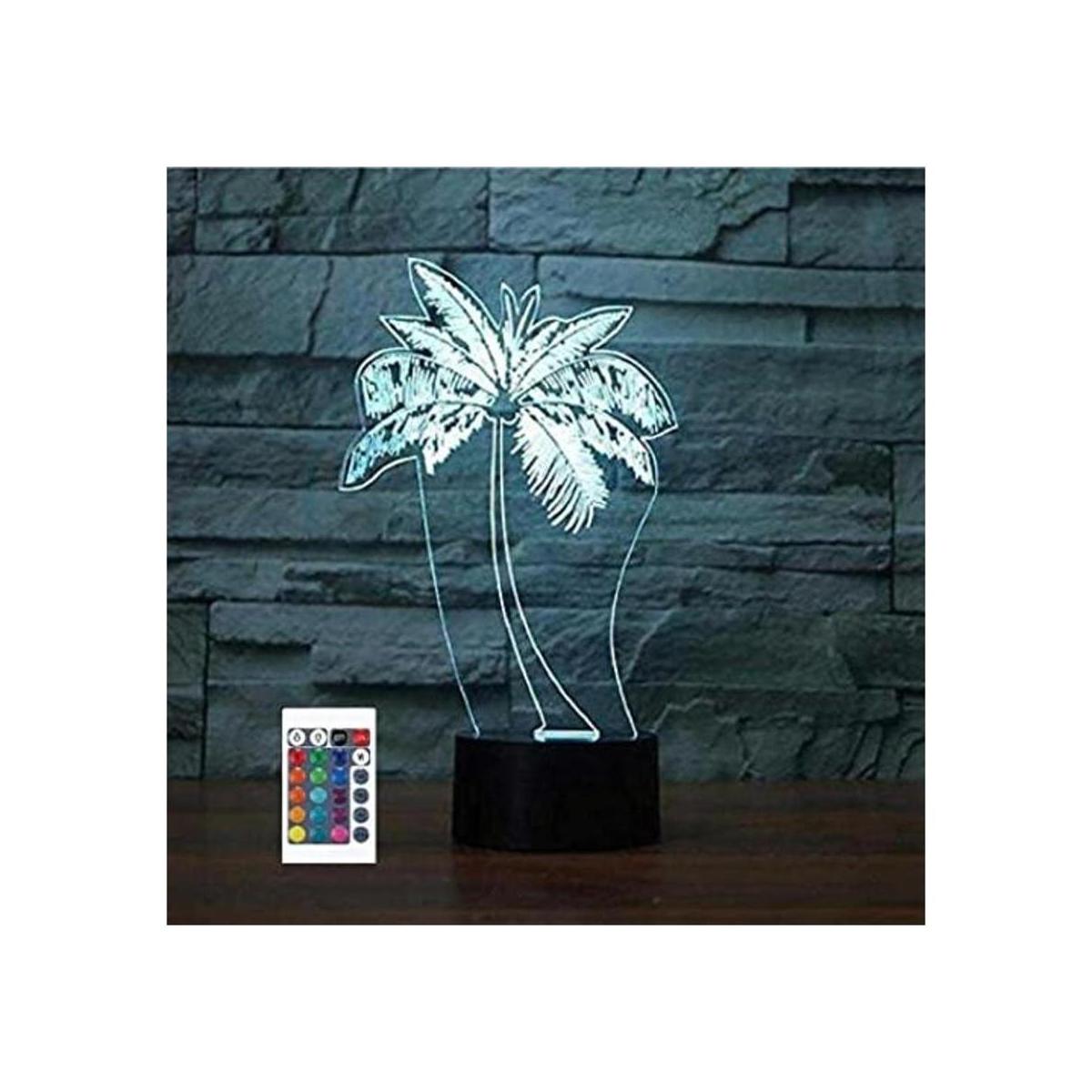 Luz nocturna de palmera 3D con control remoto mesa