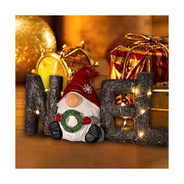 MorTime Decoración de mesa de Navidad con luces LED