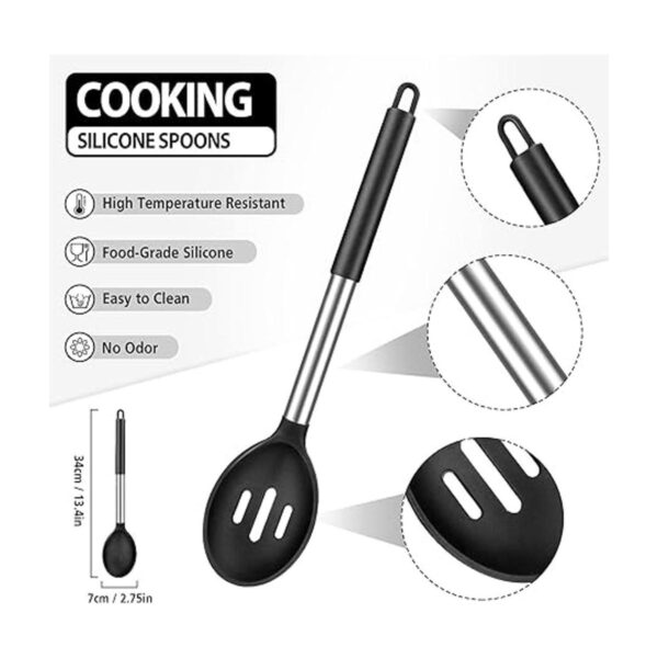 Juego de 2 cucharas de cocina de silicona grandes