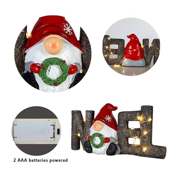 MorTime Decoración de mesa de Navidad con luces LED
