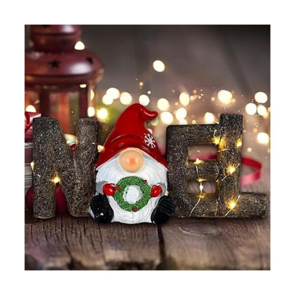 MorTime Decoración de mesa de Navidad con luces LED