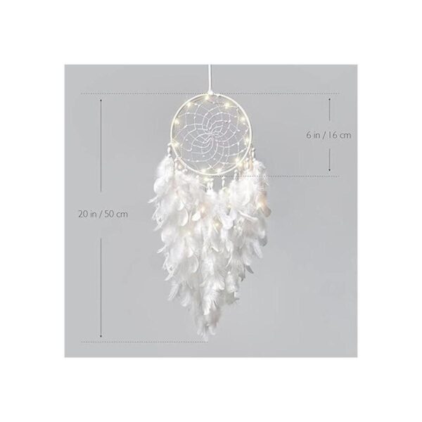 Dremisland Atrapasueños de plumas blancas para colgar en_5