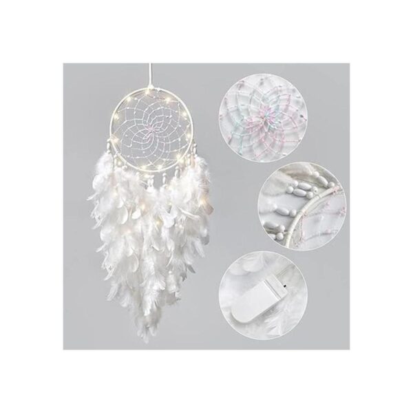 Dremisland Atrapasueños de plumas blancas para colgar en_6
