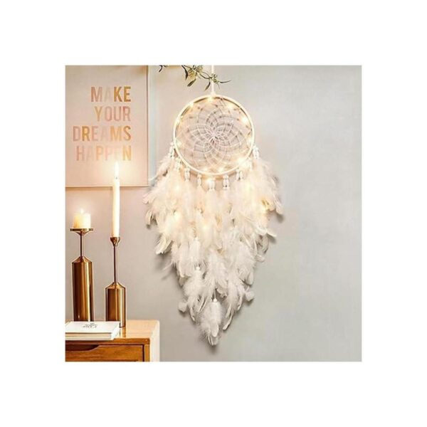 Dremisland Atrapasueños de plumas blancas para colgar en_4